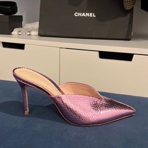 Schutz Metallic Pink Charla Mule - Size 8